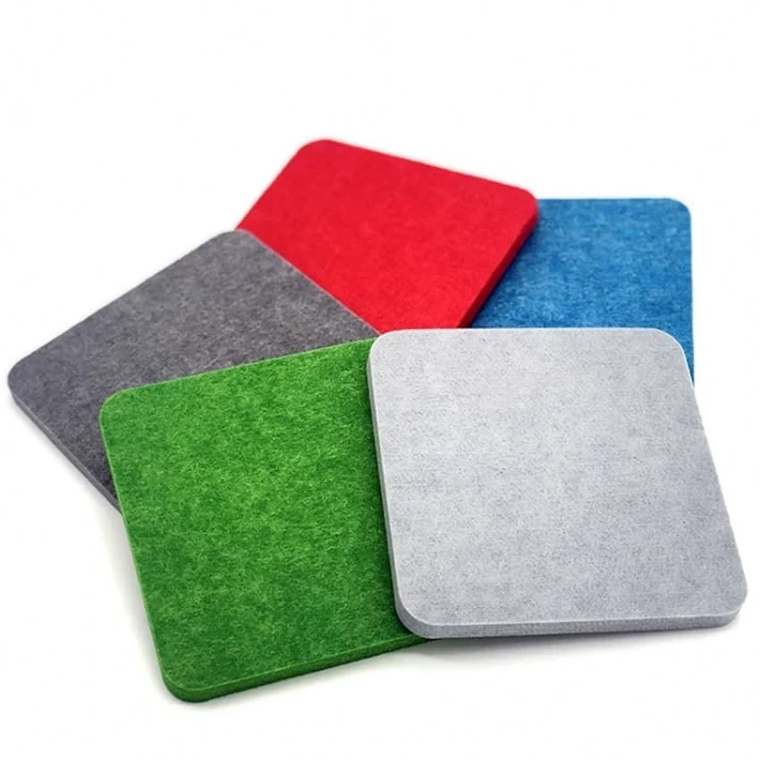 Polyester Felt Finish 12 Colors Available Office Acoustic Wall Paneling, For Sound Absorbers, Square