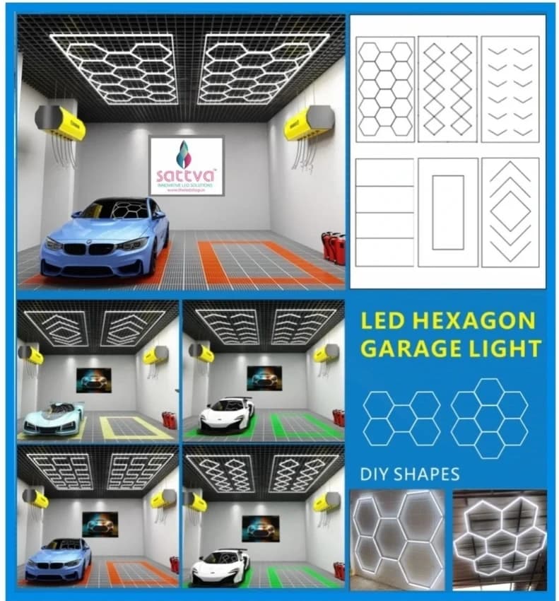 Aluminium Profile light for Car Detailing Garage Hexagon