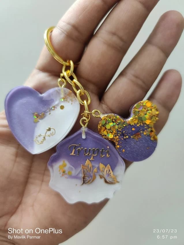 Resin Decorative Keychain Holder, Packaging Type: Packet