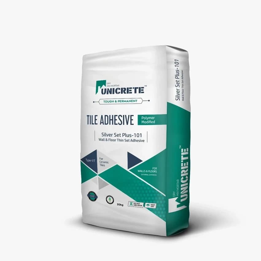 Unicrete Silver Set Plus Tile Adhesive, 20 Kg, Bag