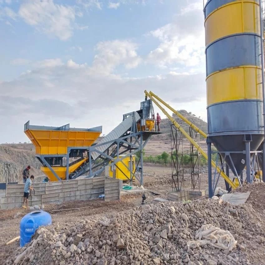 Cosmos Fully Automatic Inline Batching Plant With Twin Shaft Mixer 30 M3/hr