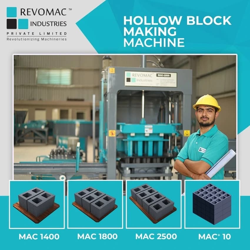 Autoclave Hollow Block Making Machine, Double Vibrator, Semi Automatic