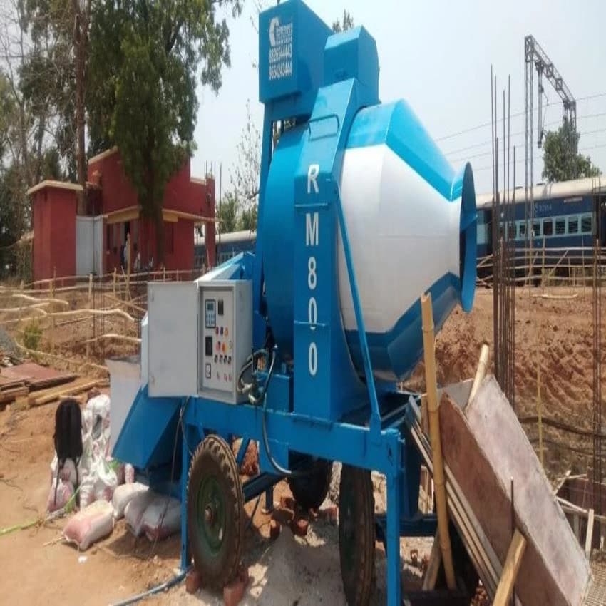 Electric Engine Semi-Automatic Reversible Mixer Batching Plant, Drum Capacity: 1000 L, Model/Type: Rm 800