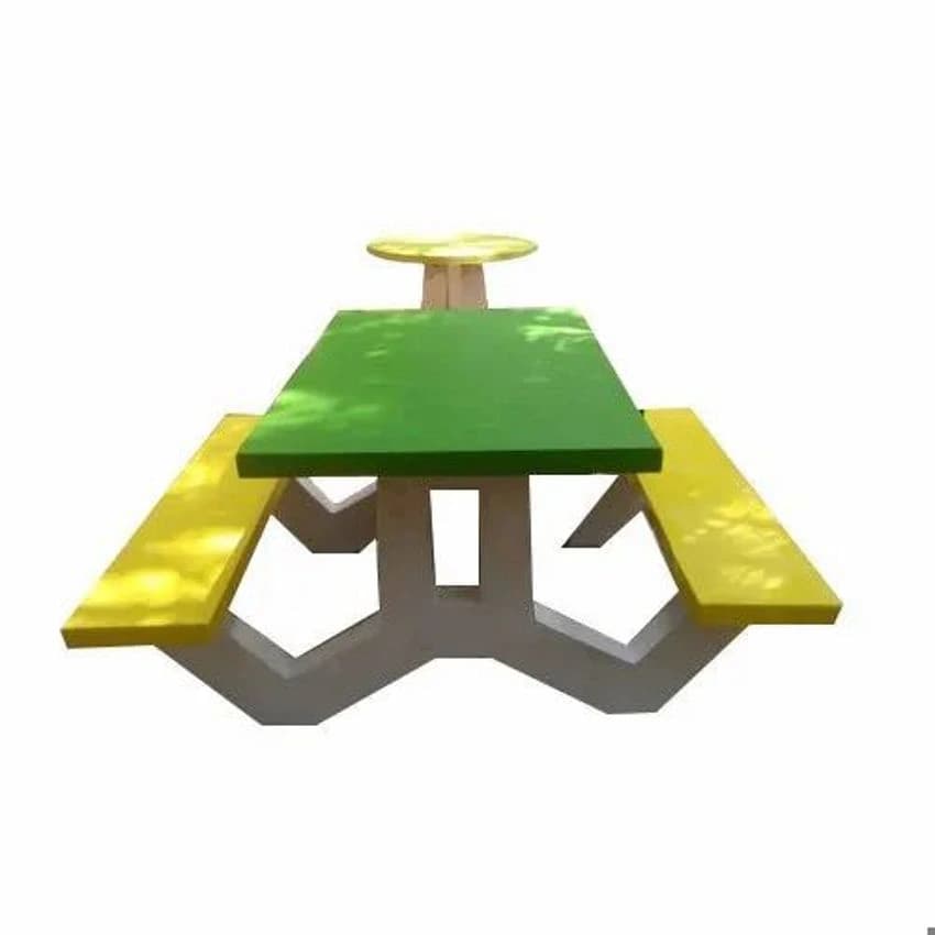 Modern RCC Table And Bench, Without Back