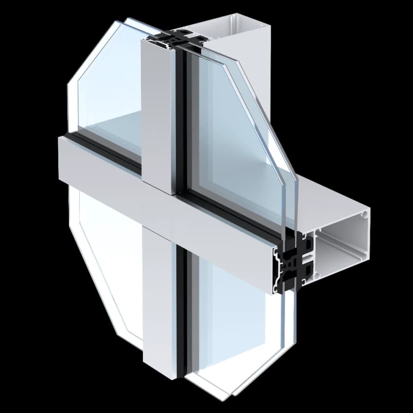 Aluminium Curtain Wall Sections, For Building Exterior