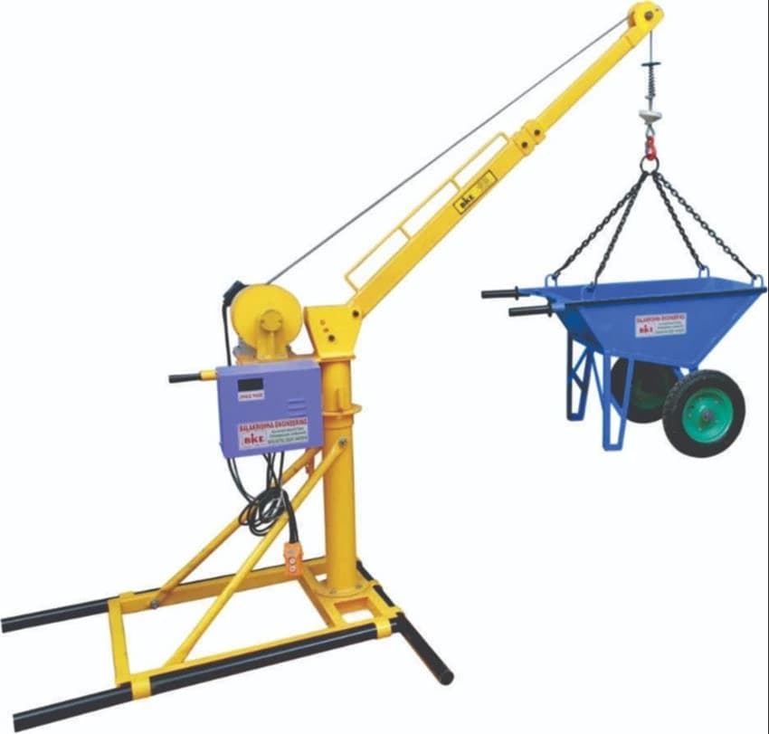 Yellow Electric BKE LW150 Mini Crane Machine, Max Height: 25mtr, Capacity: 150kg
