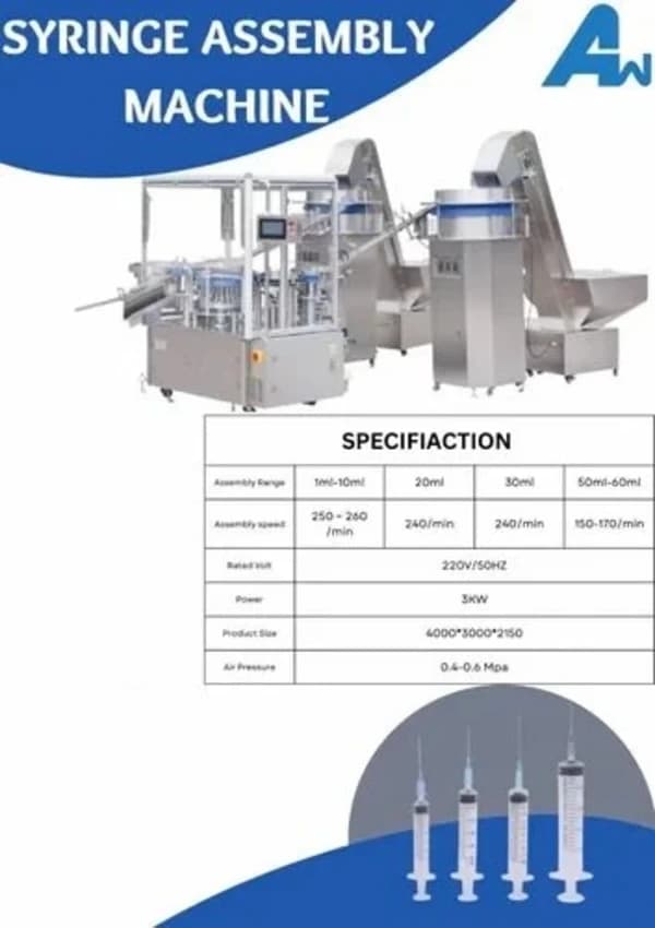 Disposable Hypodermic Syringe Assembly Machine