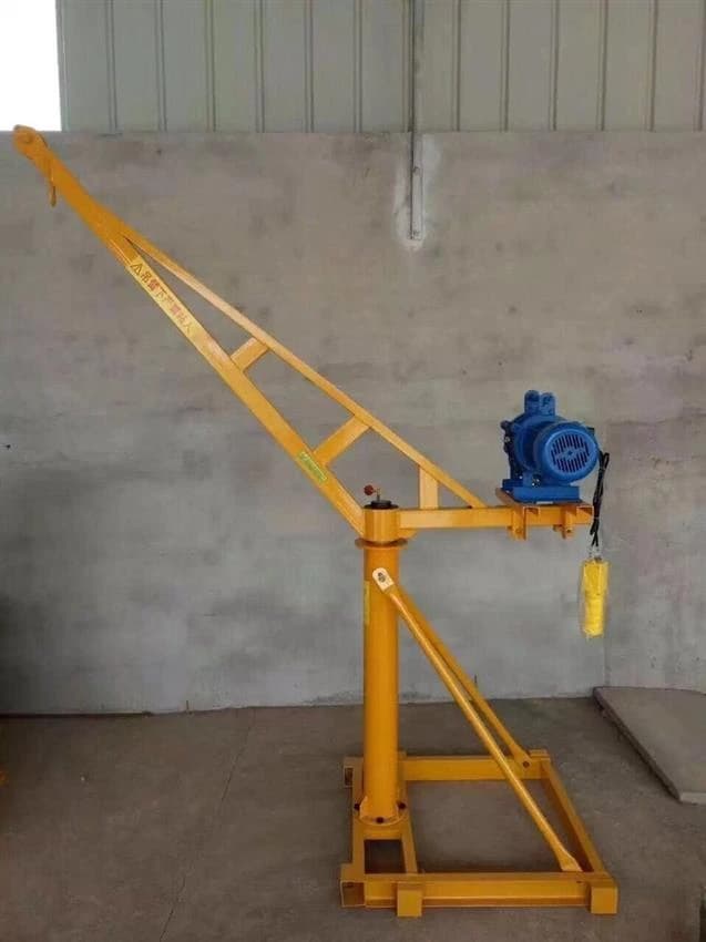 Yellow Electric Mini Construction Crane, Max Height: 100 ft, Capacity: 250 kg