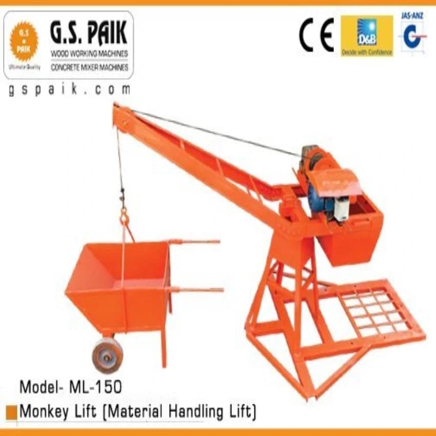 GS Paik With Trolley Monkey Lift (Material Handling Lift)