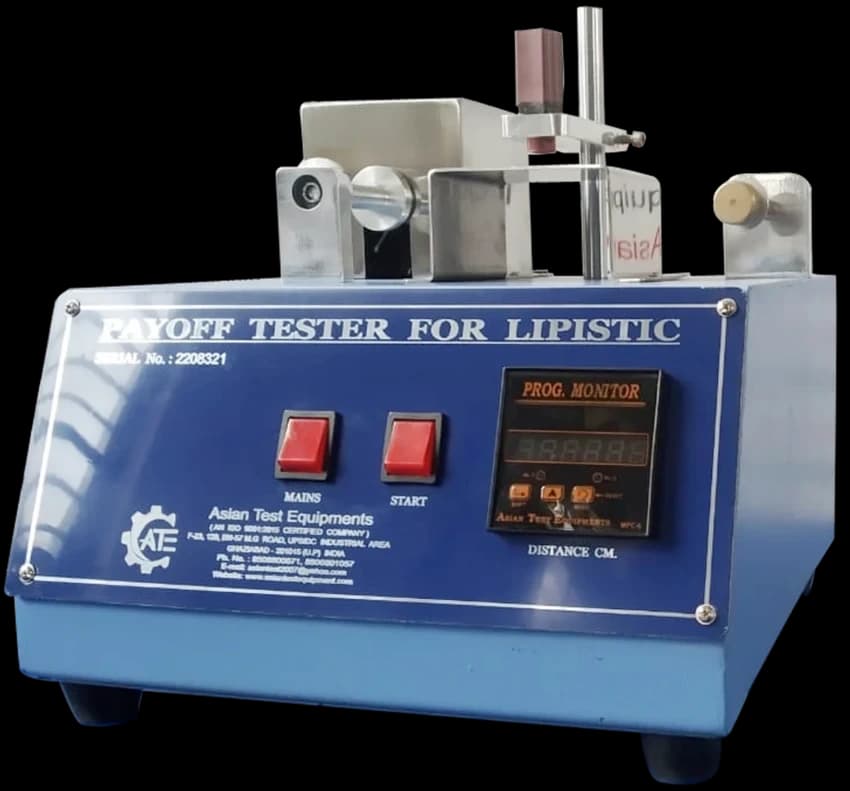 Blue Test Equipments Pay Off Tester For Lipstick, Type Of Packaging: Machine, Model Name/Number: Asian