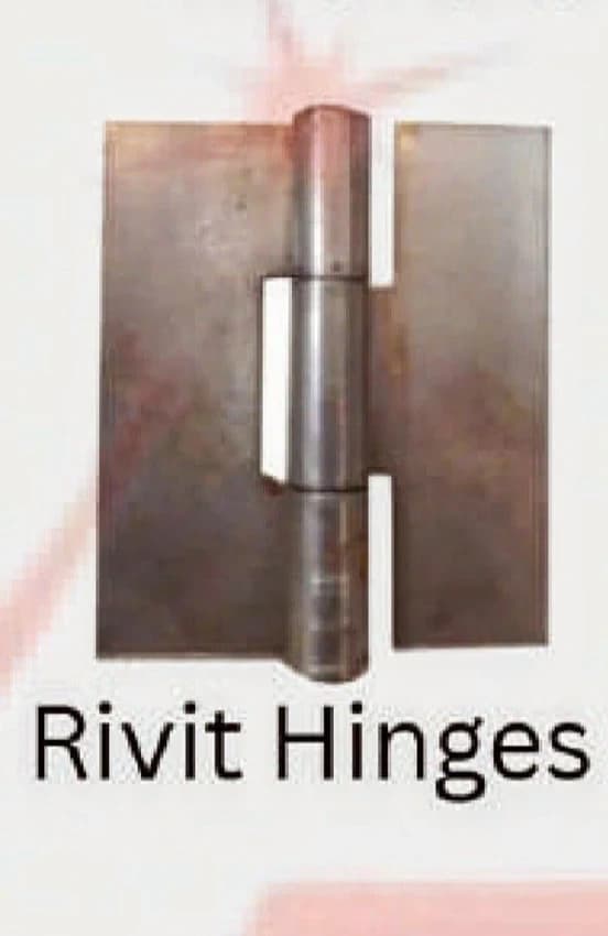 Iron 6 Inch Rivet Hinge, Silver