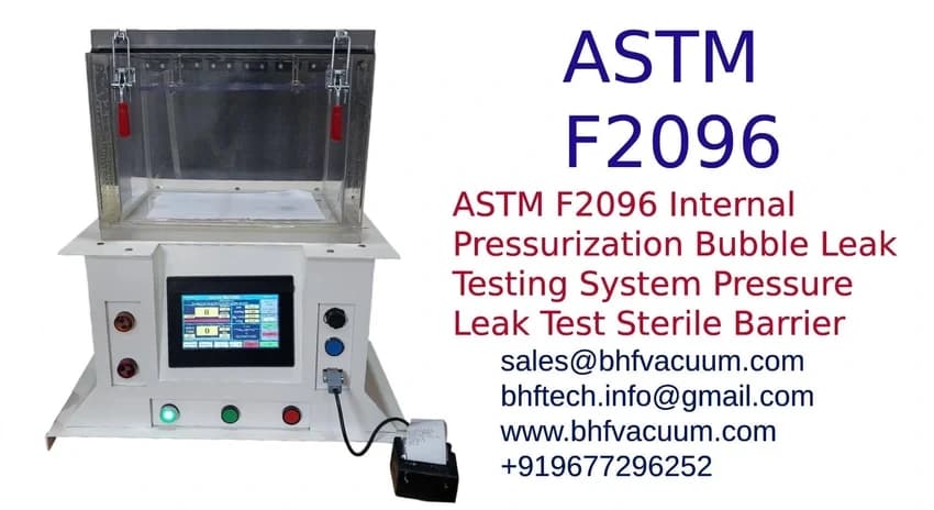 ASTM F2096 Internal Pressurization Bubble Leak Testing System Pressure Leak Test Sterile Barrier