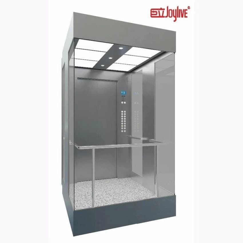 Metal Finish Glass,MS Panoramic Elevator Cabin, For Commercial Elevators