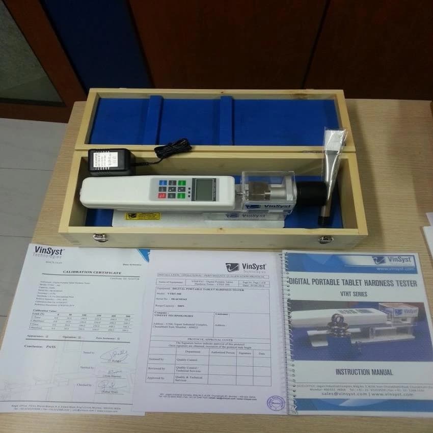 White Digital Portable Tablet Hardness Tester, +- 0.5%, Packaging Type: Wooden Box