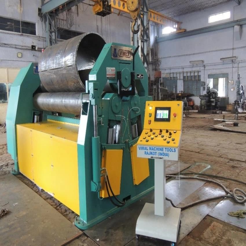 MS & SS 3 Roll Fully Hydraulic & PLC Plate Rolling Machine