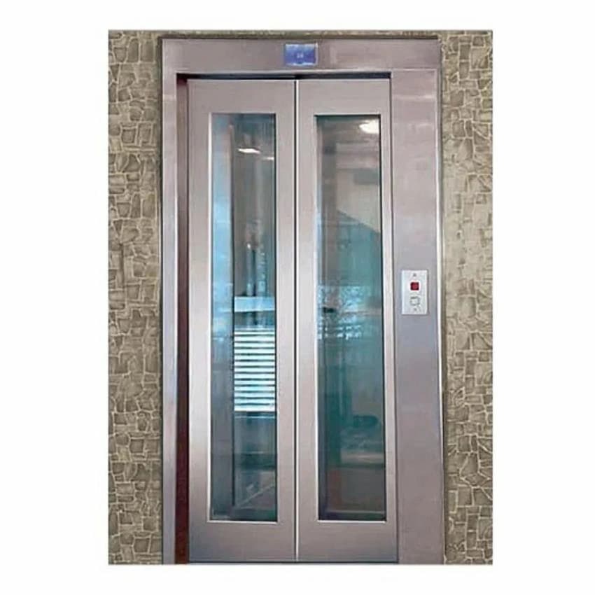 Stainless Steel Center opening Automatic Door Passenger Elevator, Capacity: 6-8 persons