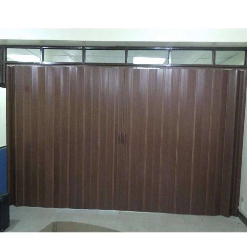 Slide & Fold Dark Brown. PVC Plain Folding accordian Door