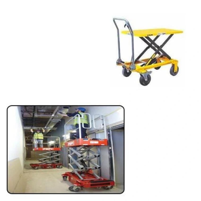 MARSHAL Moving Scissor Lift for Construction Use, Capacity: 1-2 Ton, Table Size: 815*510*50 Mm