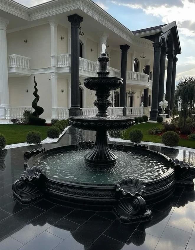 Premium Black Granite Fountain (6 Feet)