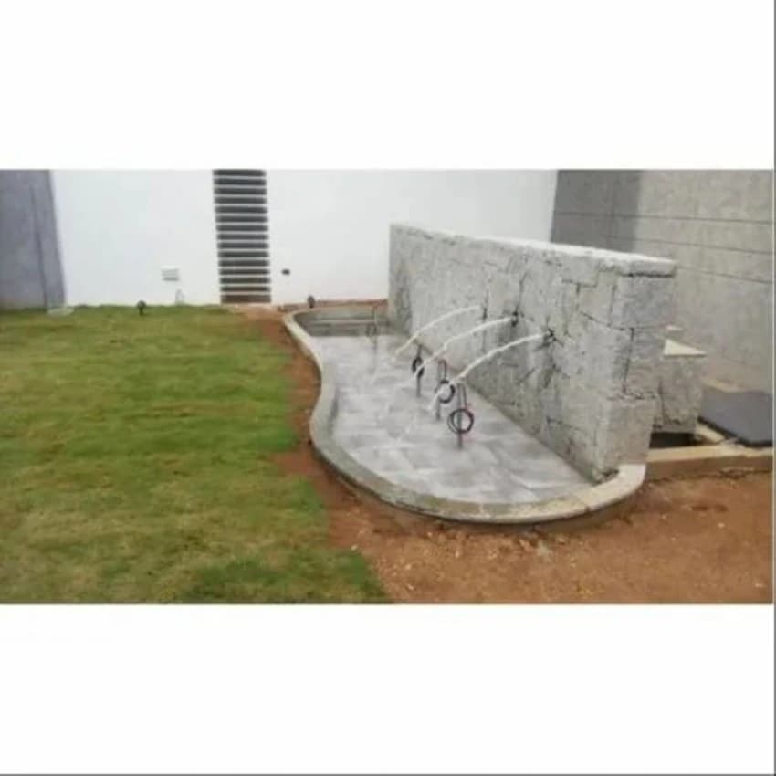 Grey Outdoor Concrete Fountain