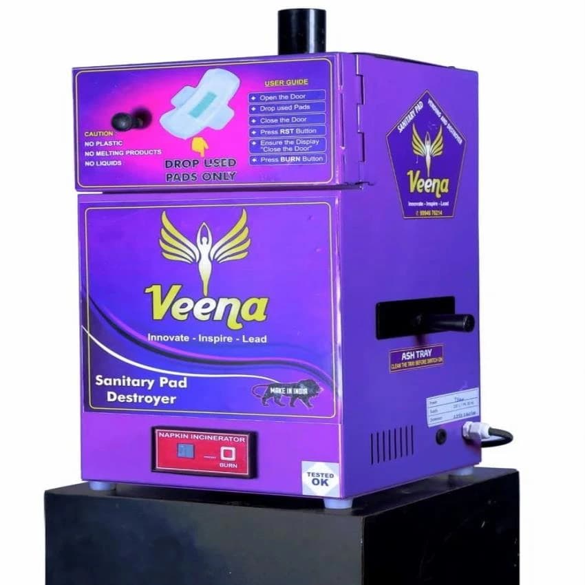 Electrical VEENA SANITARY NAPKIN DESTROYER MACHINE, Solid Waste Incinerator