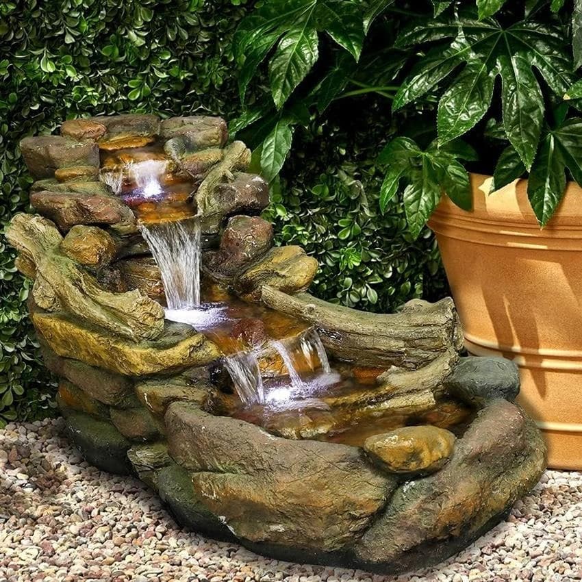 Brown Rock Waterfall Fountain