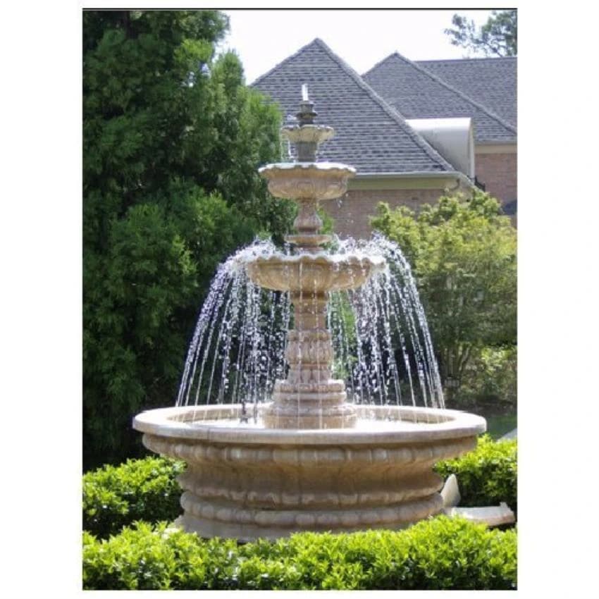 Galvanized Iron Green Triple Bowl Fountain, For Parks & Hotels