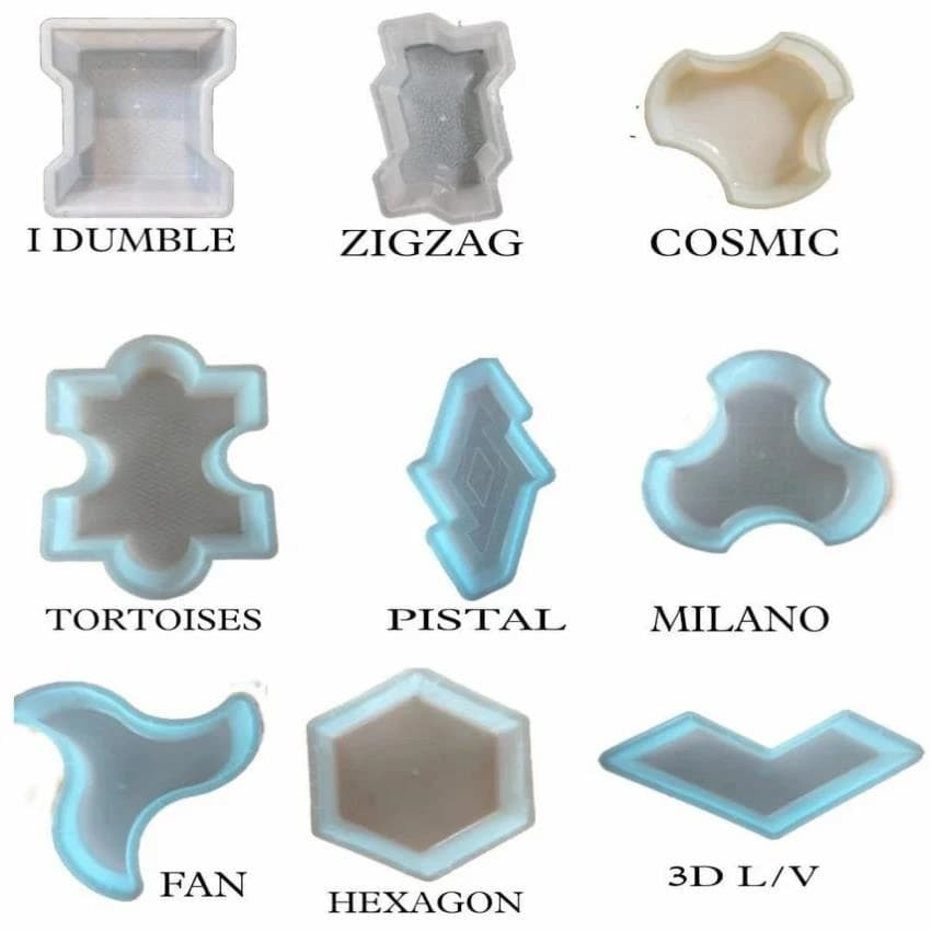 Zig-Zag Silicone Plastic Moulds, For Paver Block, Thickness: 80 Mm