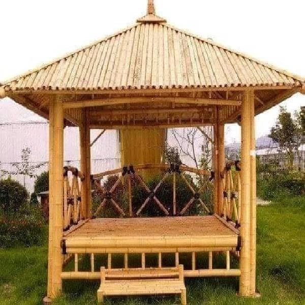 Outdoor Wooden Bamboo Gazebo