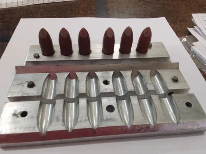 Lipstick Mould 6 Hole alluminium water drop shape