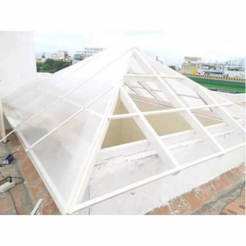 White Pyramid Polycarbonate Roofing Shed