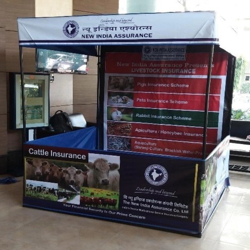 Multicolor Polyester New India Assurance Livestock Insurance Canopy, Size: 6