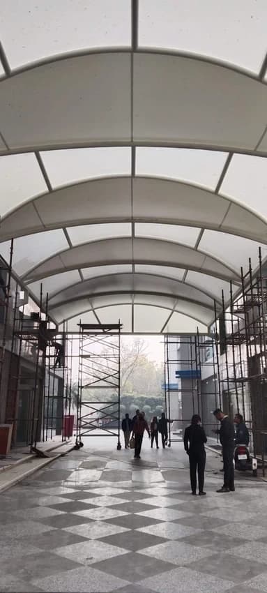 Tensile Walkway Covering Structure