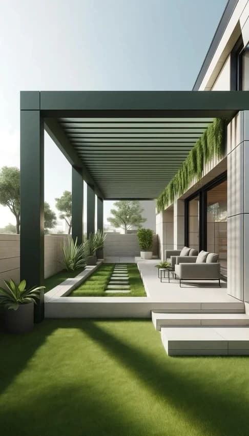 Grey TOYAMA Out Door Wooden Pergola, 10x12 Feet