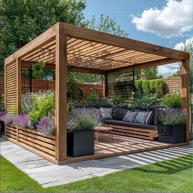Residential Wooden Pergola, 10x12 Feet