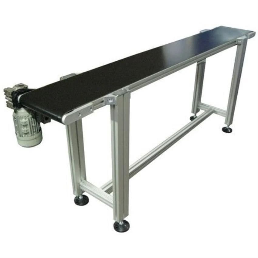 Stainless Steel Motorized Belt Conveyor, 100 kg per feet