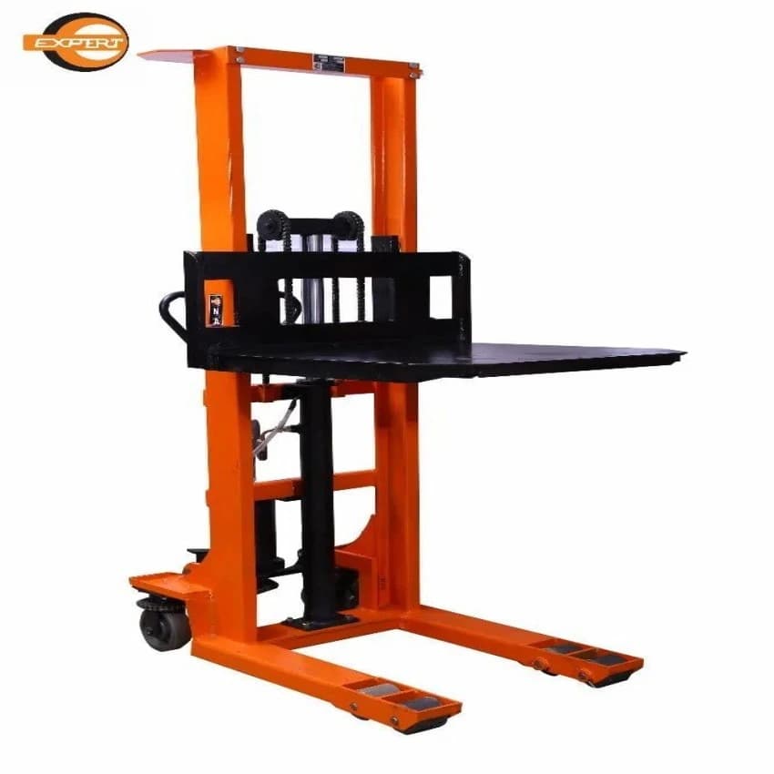 NANDI Deep Orange Hydraulic Hand Stacker, 900mm To 1200 mm, 1600 mm To 2000 mm