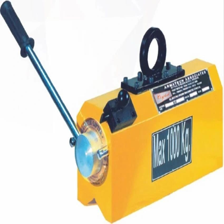 Handling 300 kg Crystal Permanent Magnetic Lifter 200 x 100 x 185 mm, For Lifting Flat & Round Steel