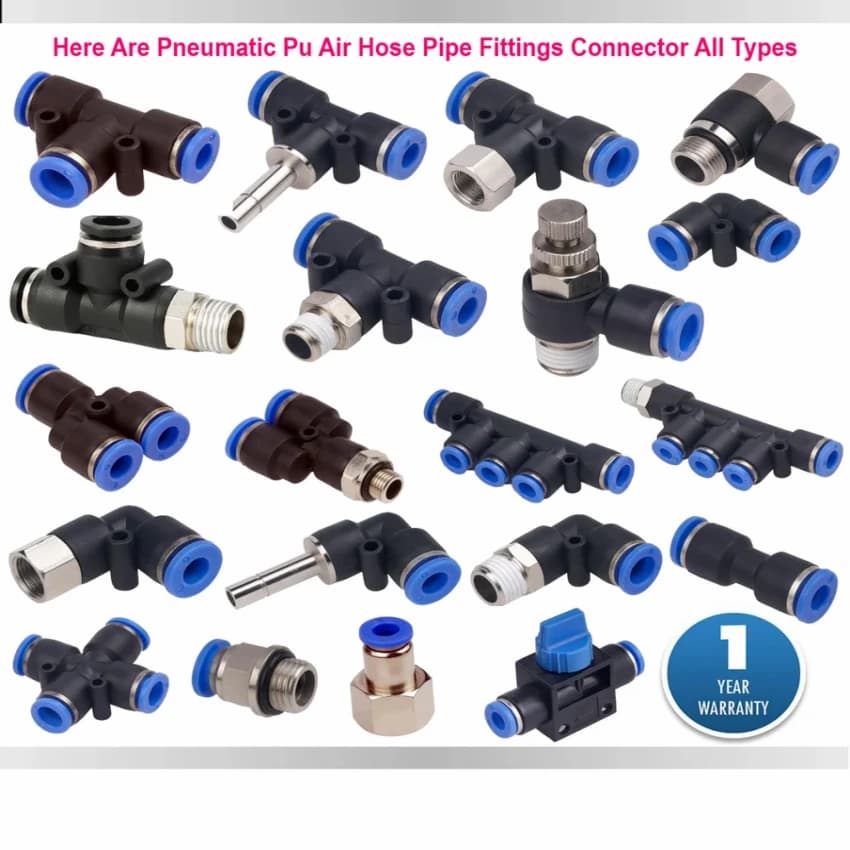 Pneumatic Air Hose PU Pipe Fittings Connector All Types And All Size