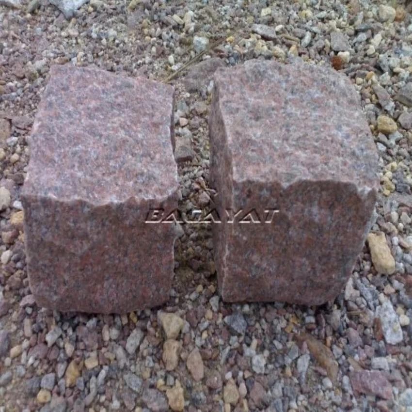 Magdi Red Granite Cobbles, Material: Limestone