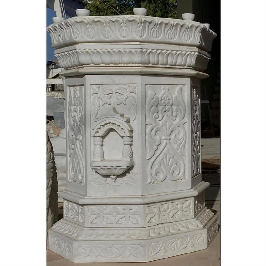 White Marble Tulsi Stand