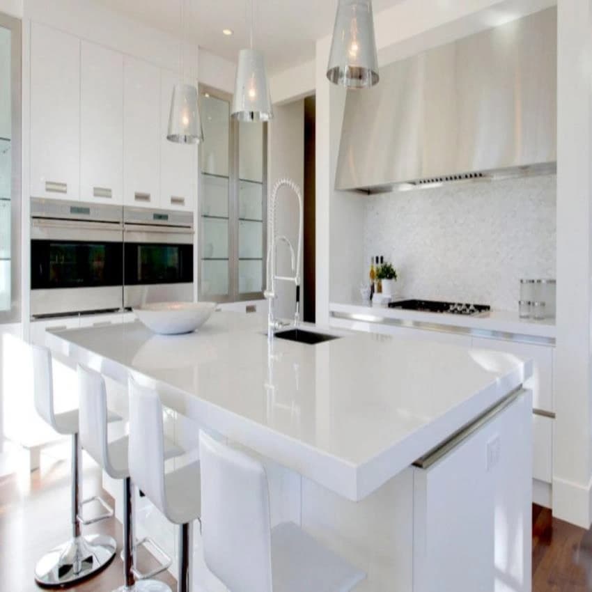 Quartz Nano White Kitchen Countertop, For Flooring,Countertops, 15-20 mm