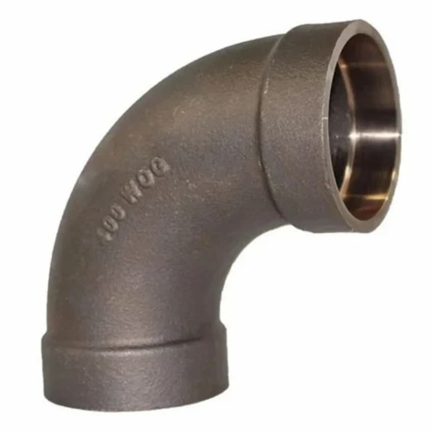 90/10 Copper Nickel Socket Weld 90 Degree Elbow, Long Radius, NAVSEA DWG 803-6397430