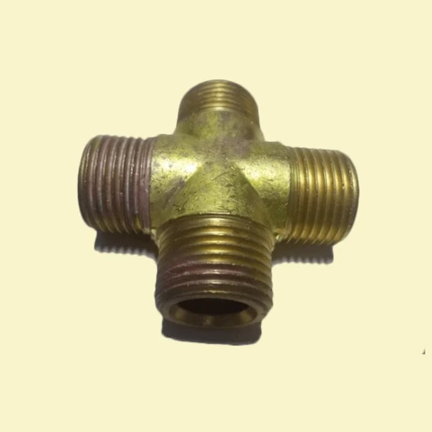 Square Brass Male Cross