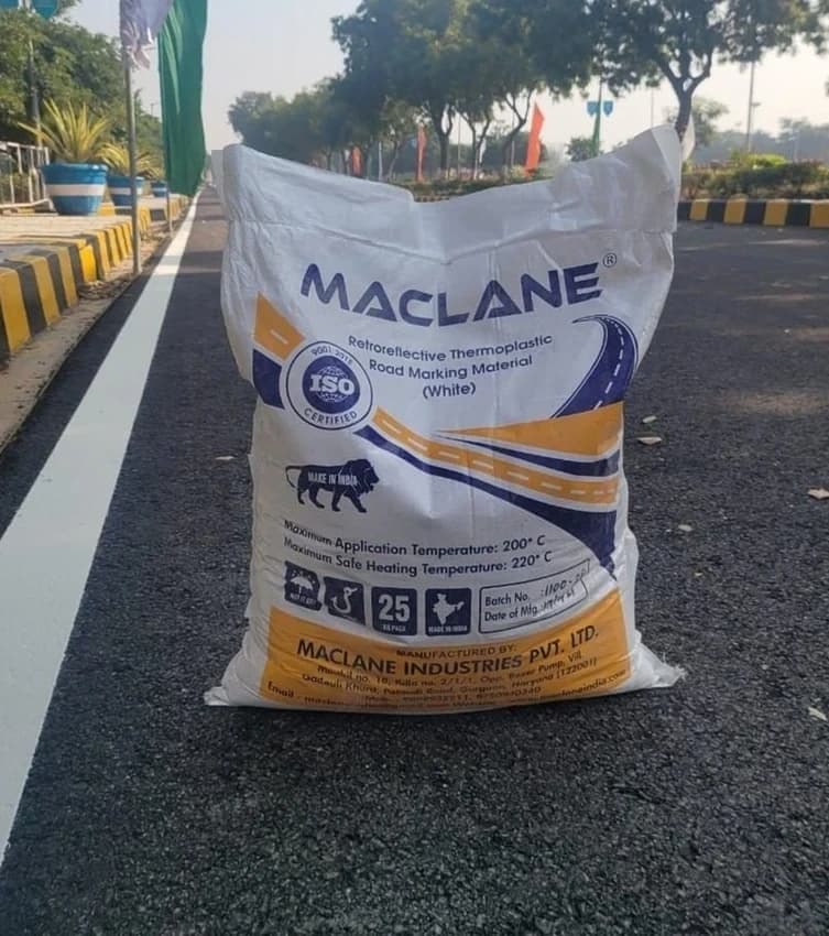 Extrusion 25kg Maclane Thermoplastic Road Marking Paint, White