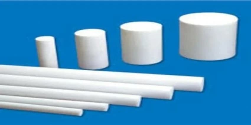 White Extrusion PTFE Rod, 50 mm, 500 mm