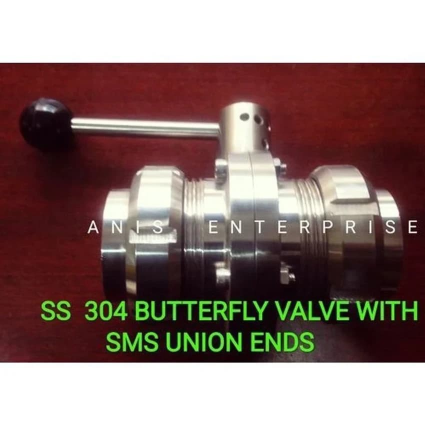 Stainless Steel Lever Union Ends Butterfly Valve, Port Size: 1""