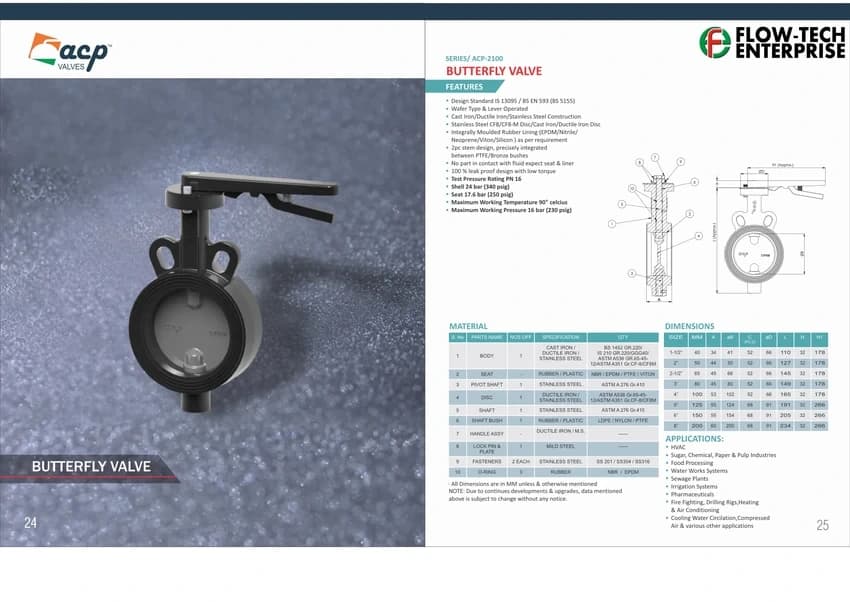 Ci Butterfly Valve Coimbatore