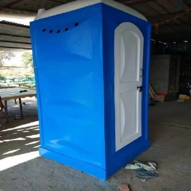 Blue And White FRP Toilet Cabins