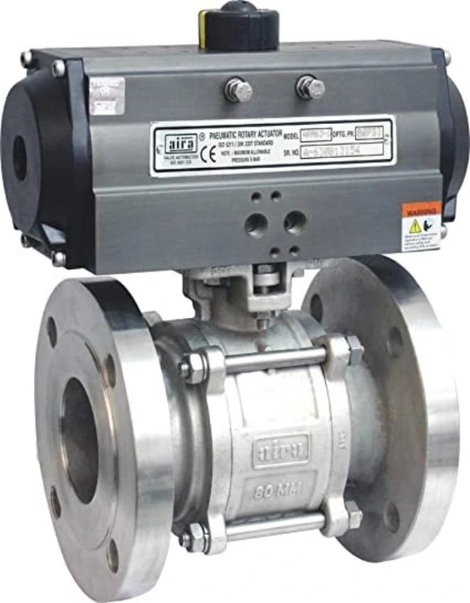 Ball Valve With Pneumatic Rotary Actuator, Size: 1/2"" To 10""